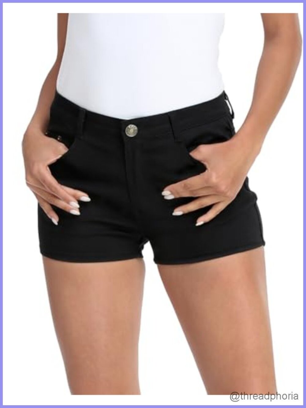 Ultra Stretch Fitted Low Rise Cotton Spandex Denim Booty Shorts
